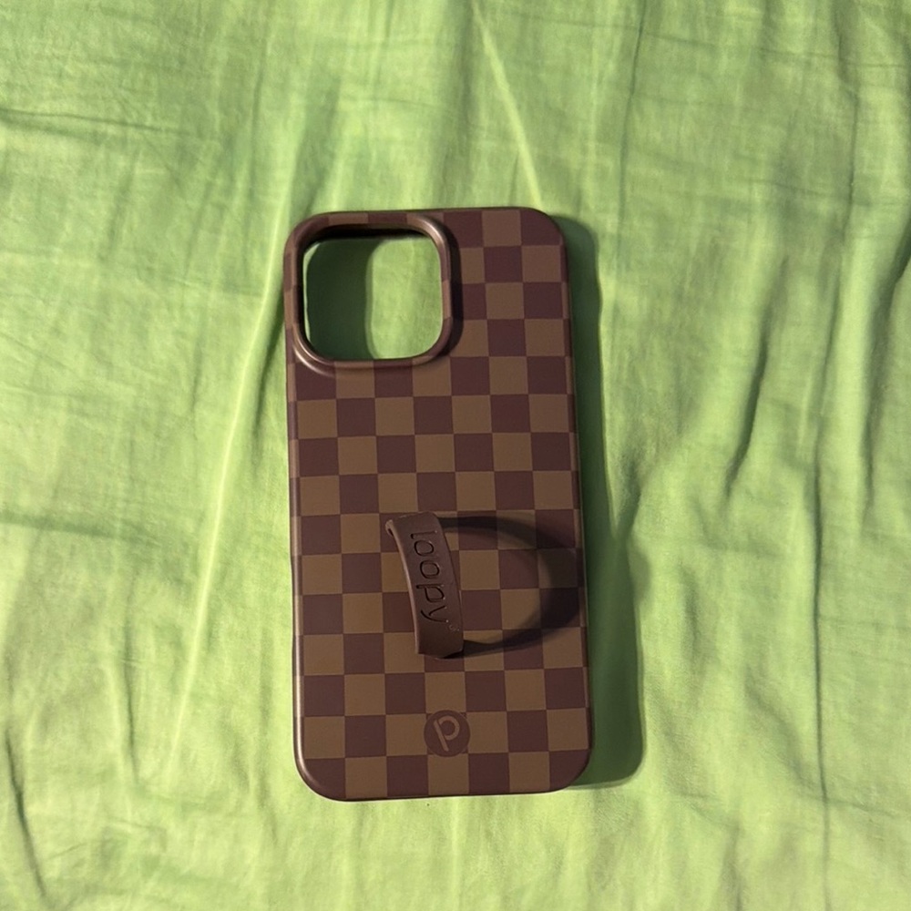 Brown Checkered Phone Case